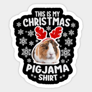 GUINEA PIG CHRISTMAS PAJAMA FOR WOMEN AND MEN Sticker